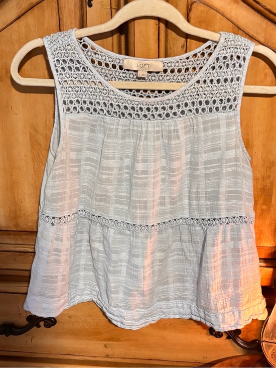 LOFT Tops - LOFT Light Blue Sleeveless Tank